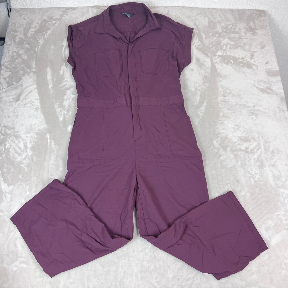 Title Nine Evelyn Jumpsuit Womens XL Purple Utility Boilersuit Athleisure Hiking